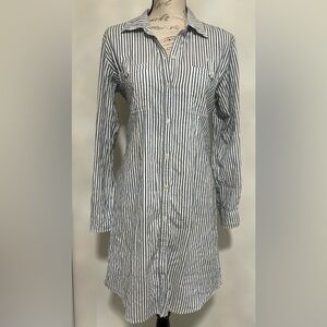 🍂 Roller Rabbit Catalina Shirt Dress Blue and White stripes Knee-Length …